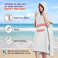 Bath Towels Customized Photo Logo Cape Hooded Bath Towel Robe Poncho Swimming Beach Towel Surf Man Lady Fast Quick Dry Bathrobe 2