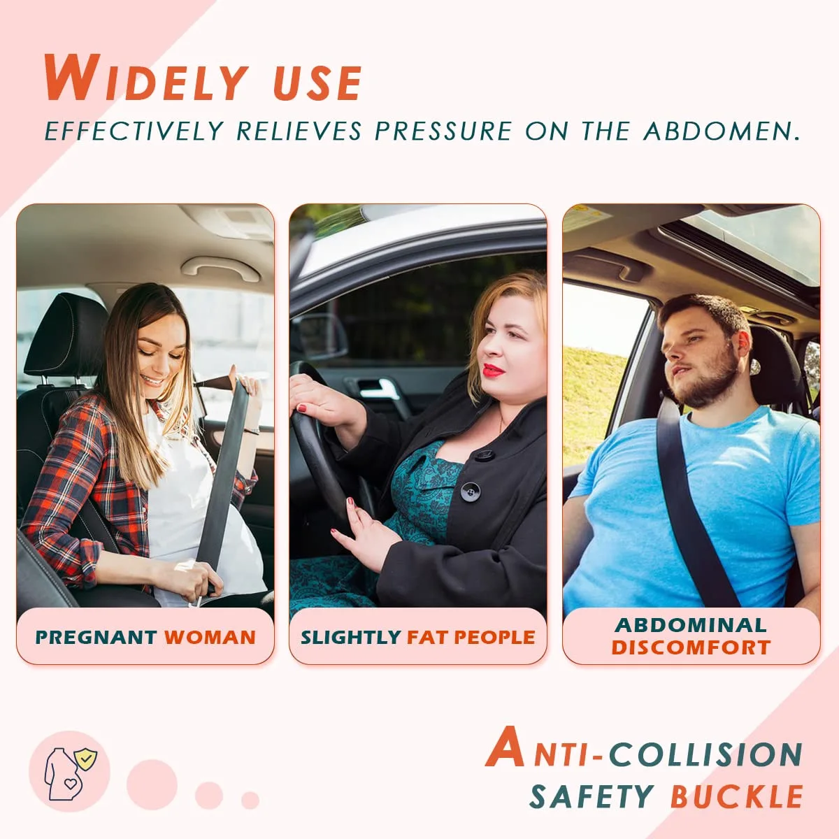 Embarazada coche cinturón ajustador para mujer embarazada maternidad  Conducción Segura cinturón vientre no nacido bebé protector ajustador