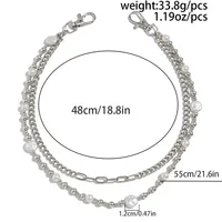 Chaîne de pantalon en perles de métal Punk pour hommes et femmes, couleur argent, fait à la main, chaîne de taille en jean, accessoires de bijoux, 2025 6
