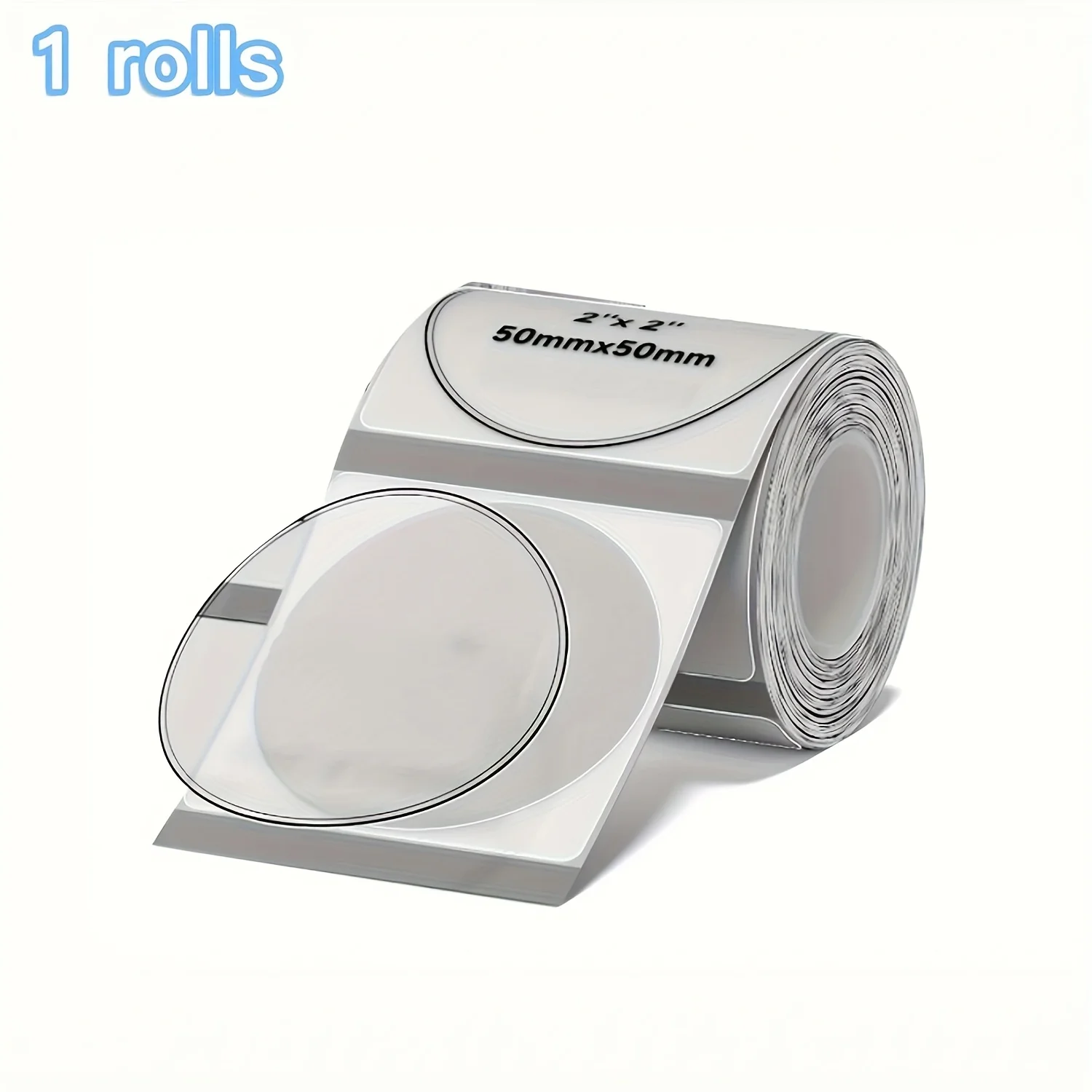 High-Adhesion 50x50mm Round Transparent Labels