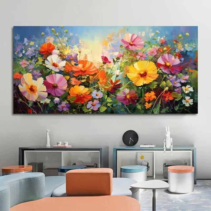 Large Red Yellow Poppy Fields Diamond Painting Cross Stitch Beautiful ...
