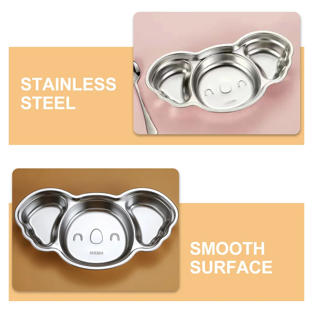 Food Trays Cartoon Divided Plate Stainless Steel Serving Aluminum Soup Dinner Plates Child