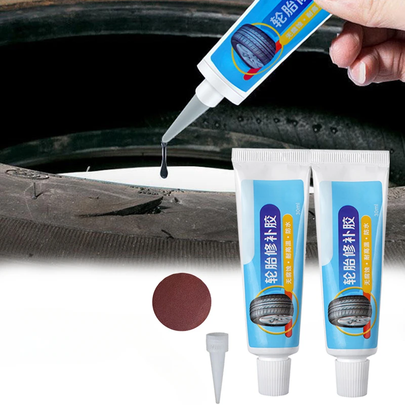 

1PC Tire Repair Black Glue Liquid Strong Rubber Wear-resistant Non-corrosive Adhesive Instant Bond Leather Tools
