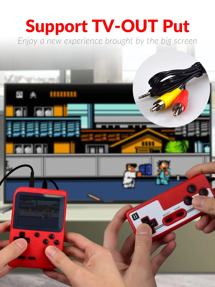 400 IN 1 Retro Video Game Console Handheld Game Player Portable Pocket TV Game Console AV Out Mini Handheld Player for Kids Gift