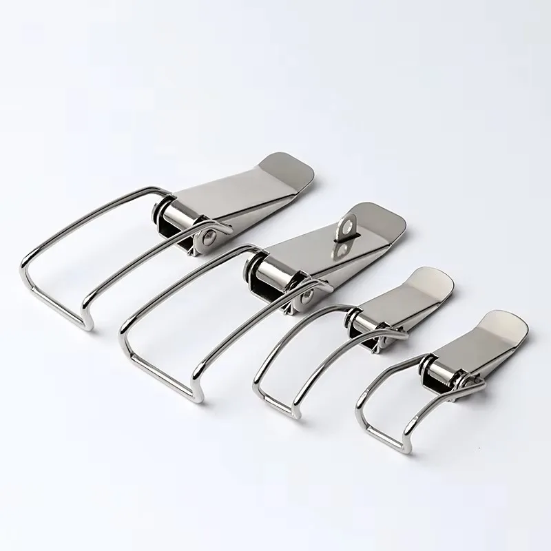 2Pcs/set Toggle Hasp Latch Catch Clasp Metal Box Locking Long Toggle Catch Buckle Loaded Hinges Furniture Hardware Accessories