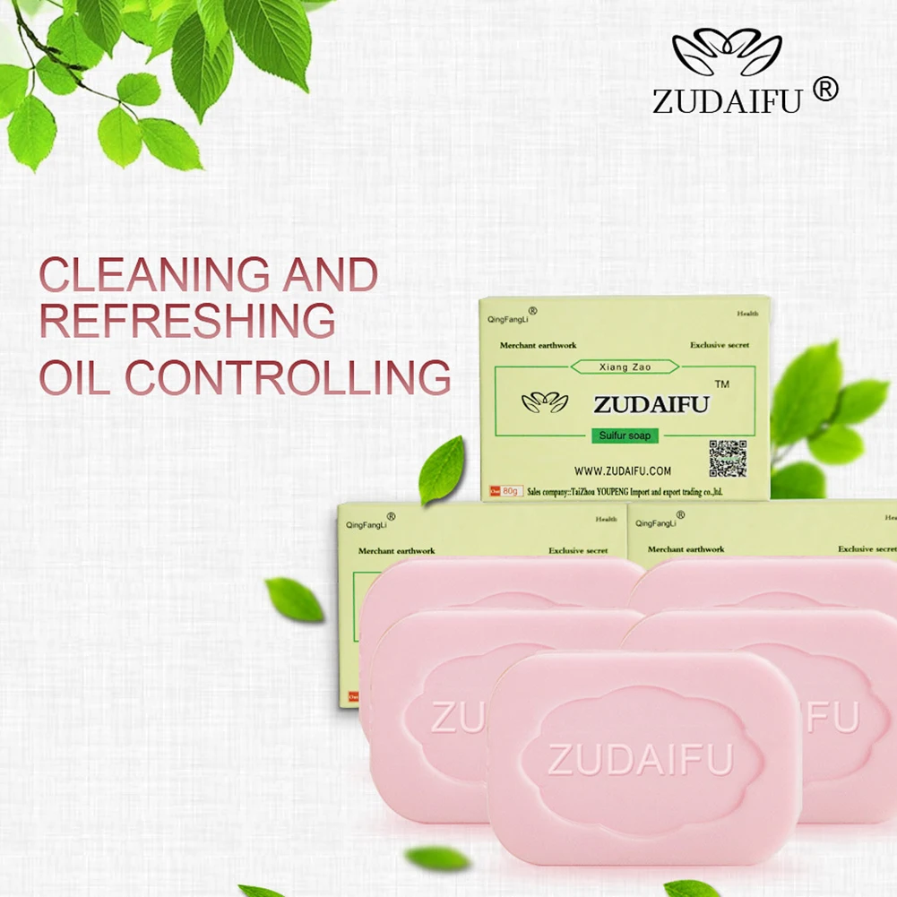 Dermatitis Eczema ZUDAIFU Sulfur Soap Acne Psoriasis Seborrhea Bath Skin Repair sulfur soap