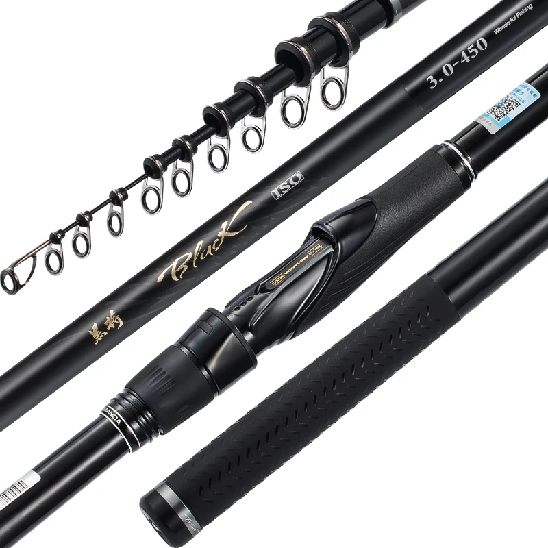 Anmanda-Ultralight Carbon Fishing Rod, telescópico Rod, Rod objeto grande, Distância Jogando Varas para água salgada, 4.5m, 5.3m