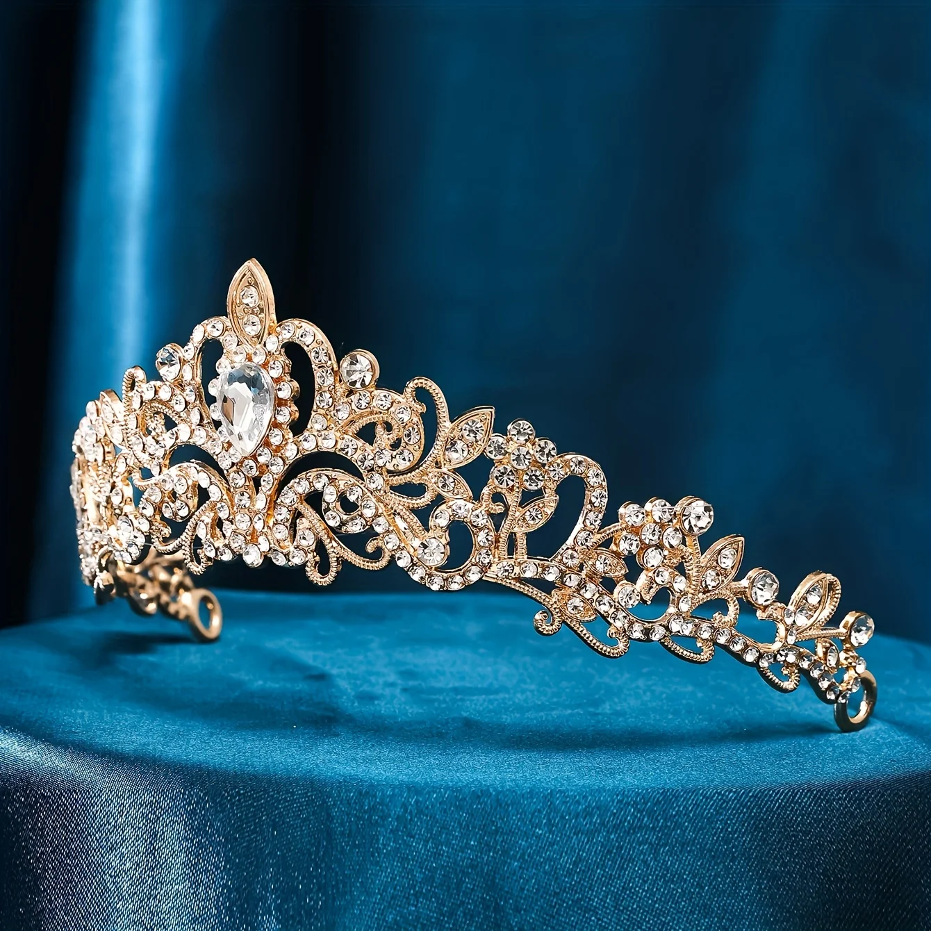 1pc Metal Zinc Alloy Hair Decoration Rhinestone Bride Crown Princess Tiara For Women Bridal Hair Accessories, Hair Accessories