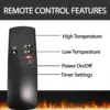 23-In. Freestanding 5116 BTU Electric Fireplace Heater Insert w/ Remote Control & Timer Flame Effect, Safety Shut Off, Dimmer 4