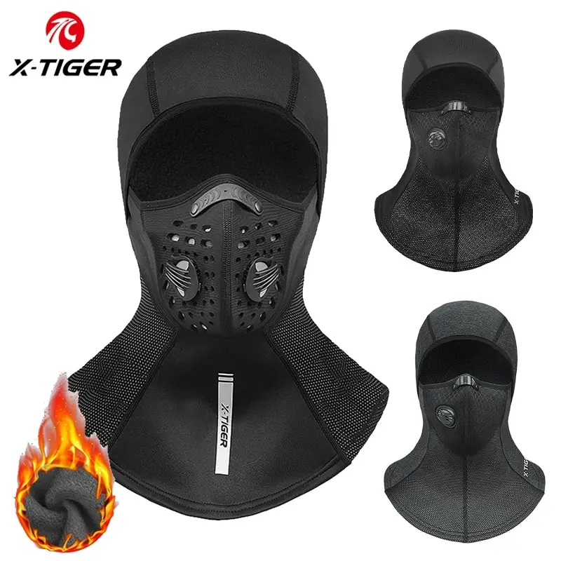 Winter Ski Mask Cycling Mask Anti-Dust Cycling Filter Windproof Full Face Cover Balaclava Skiing Skating Hat X-TIGER