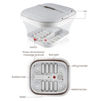 Portable Folding Thermostatic Foot Massage Tub Plus Tropical Automatic Foot Bath for Home to Promote Blood Circulation 1
