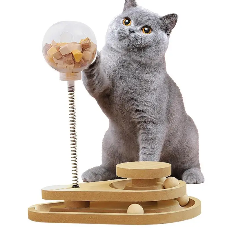 Cat Treat Toy Dispenser Cat Toy Treat Balls Cat Kitten Spring Ball Toys