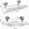 Corrugated Suction Cup Storage Holder Light Luxury Style Glacier Pattern Suction Cup Shelf No-Drill Bathroom Suction Storage Box 2