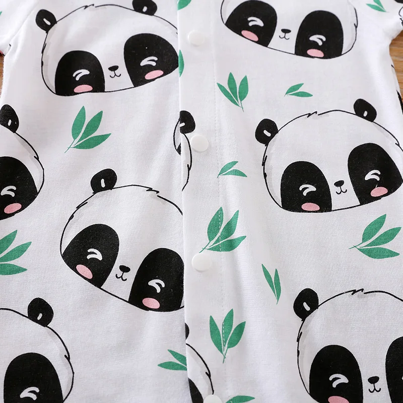 Newborn Clothes Cute Cartoon Panda Printed Cotton Comfortable And Soft Summer Boys And Girls 0-18 Short Sleeved Baby Jumpsuit baby rompers baby jumpsuit cotton jumpsuit baby clothing
