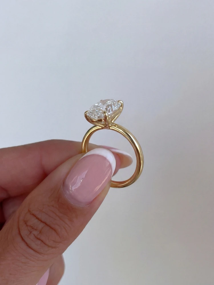925 Sterling Silver Shiny Gorgeous 1-8CT Oval Zircon Ring For Women Engagement Wedding Luxury High Quality Fine Jewelry Image 10