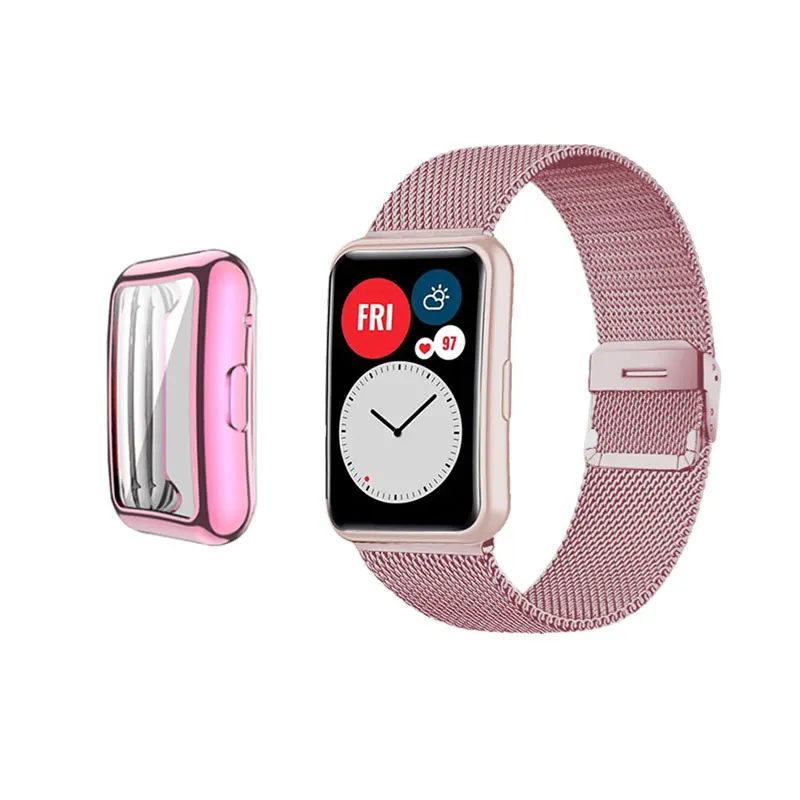 Metal Bracelet Strap with Case and Screen Protector