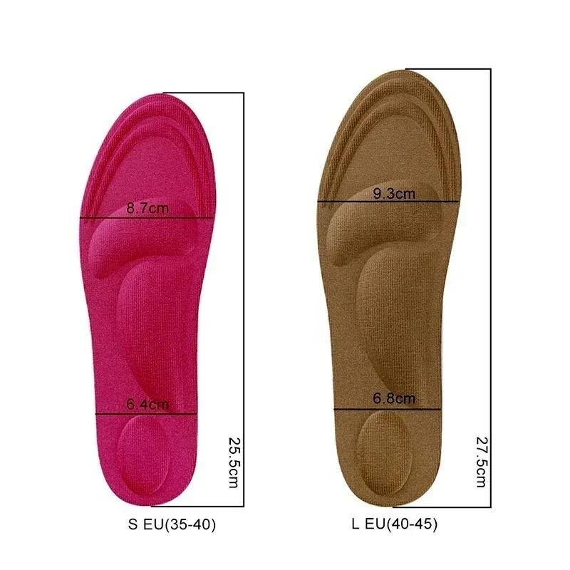 4D Memory Foam Shoes Insole Breathable Pain Relief Massage Fasciitis Cushioning Insoles Feet Arch Support Sports Pads Women Men