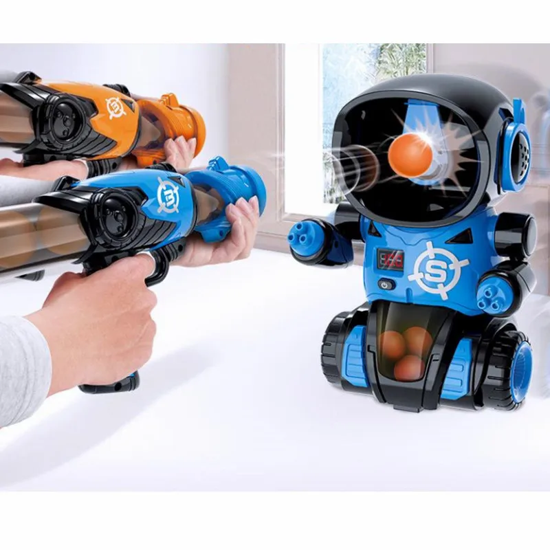 Air-powered Gun Space Robot Shooting Gun Toy Soft Bullet Ball High Precision Electronic Scoring Battle Games Toy Kids for Gifts