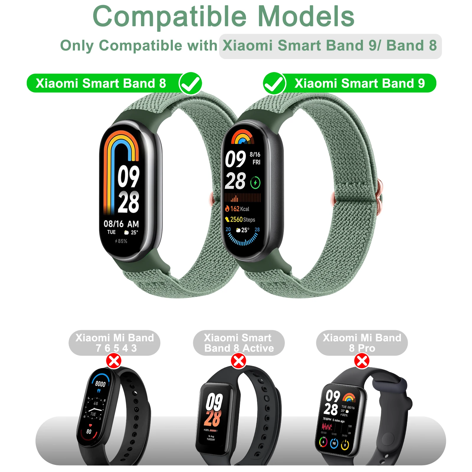 Elastic Nylon Strap - Versatile Watchband Replacement Bracelet Accessory