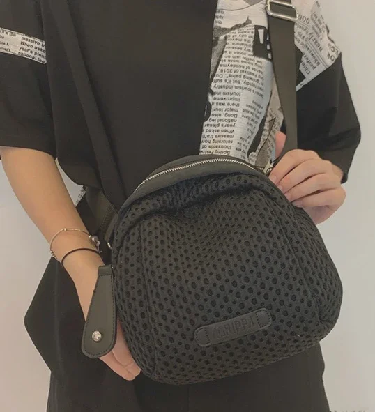 Women Small Casual Nylon Handbag Female Hollow Out Fabric Medium Size Shoulder Bag Leisure Shell Phone Side Sling Pouch Bag crossbody bag women handbags