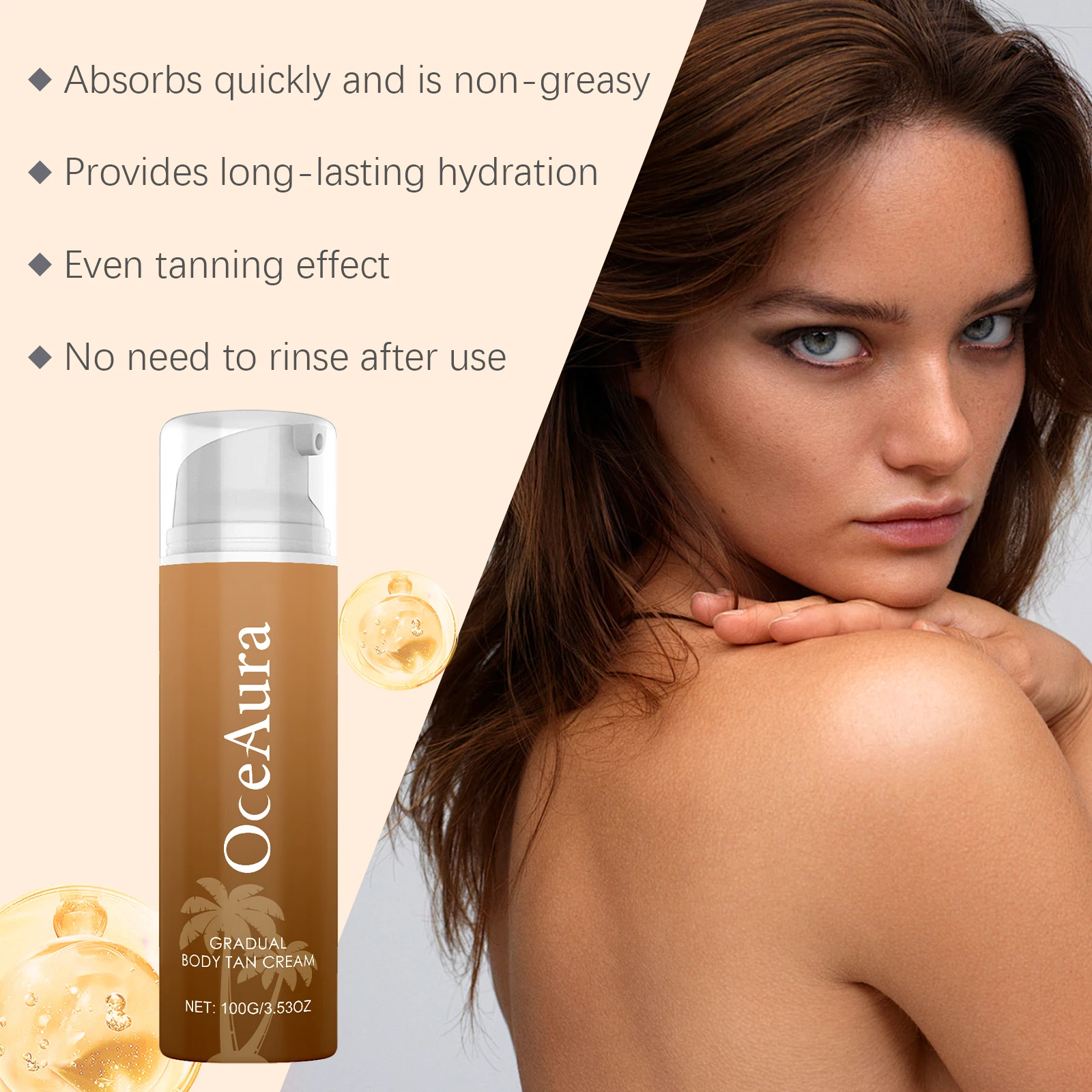Sunbed Tanning Cream Rapid Deepen Skin Tone Soothe Dry Prevent Sunburn Uv Protection Self-Tanning Lotion Summer Natural Tanner