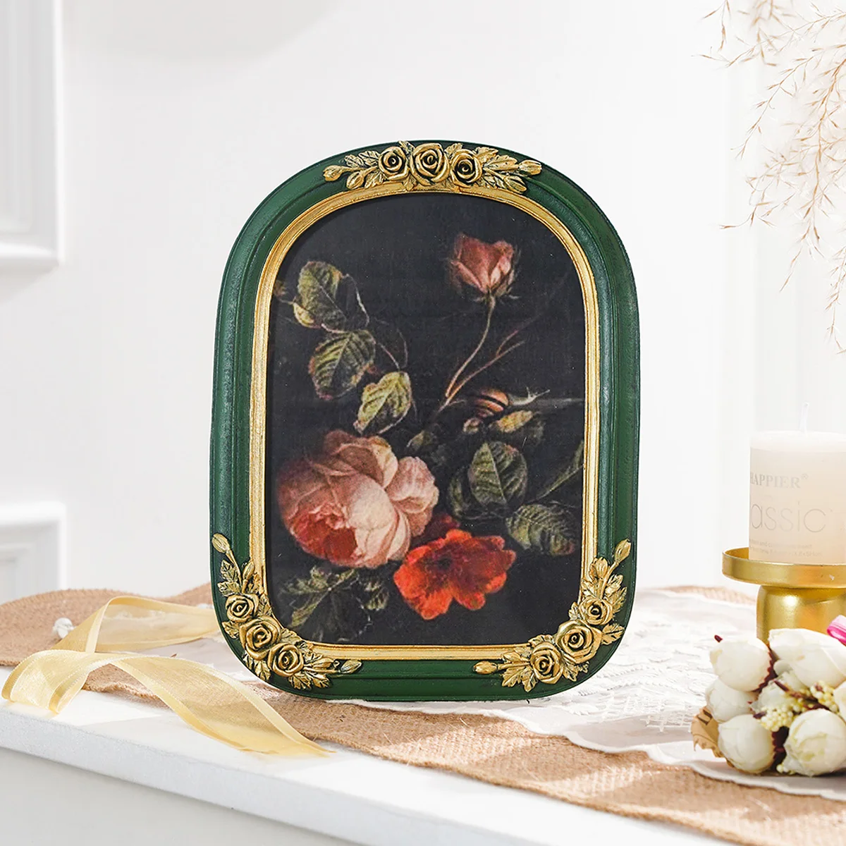 1PC, resin material three-dimensional rose home arch decoration photo frame