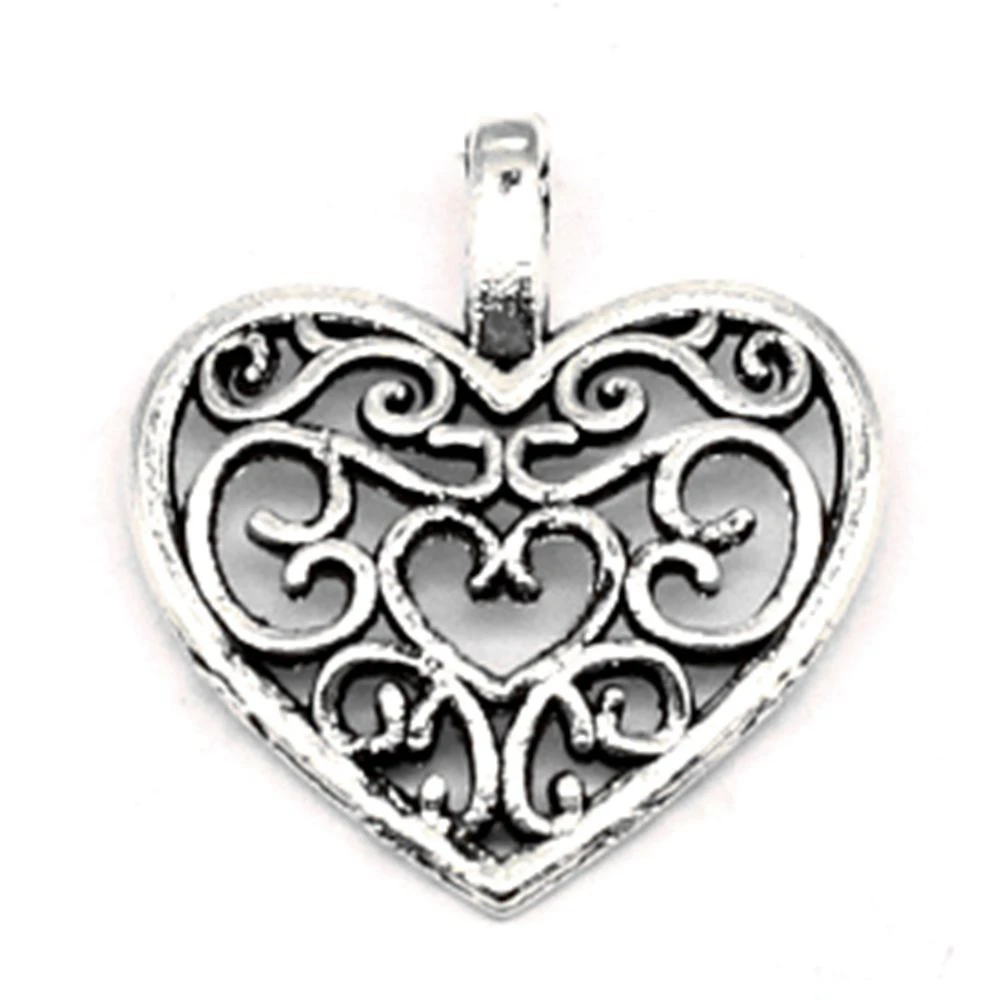 

Skeleton Heart Charms Pendant For Jewelri Hobbies And Crafts Materials Trendy Jewelry 14x15mm 30pcs Antique Silver Color