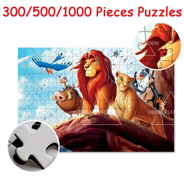 Puzzle Disney roi Lion en bois, jouets éducatifs pour enfants et adultes,  impression Hd, 300/500/1000 pièces - AliExpress