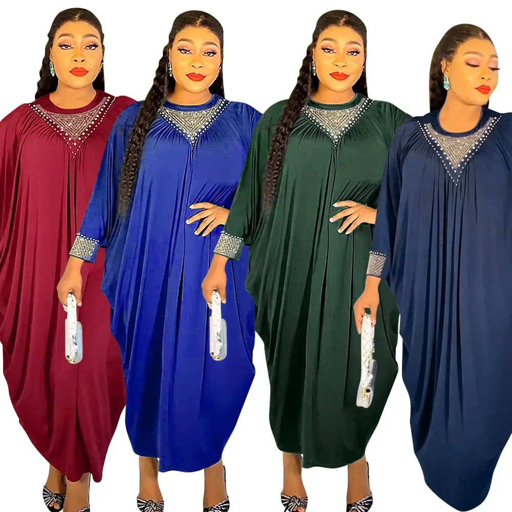 Women Dubai Luxury 2023 Chiffon Boubou Muslim Fashion Caftan Marocain Wedding Evening Party Dresses African Clothes