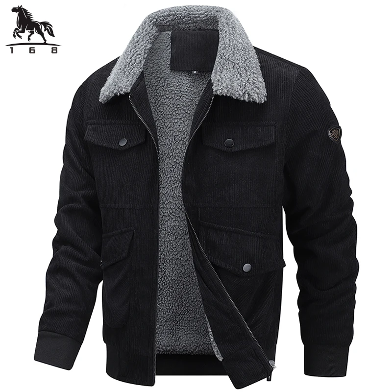 Jacket Parka autumn Winter New mens jacket collar Solid color Corduroy Jackets men business casual coat Men's coats M-8XL 2213