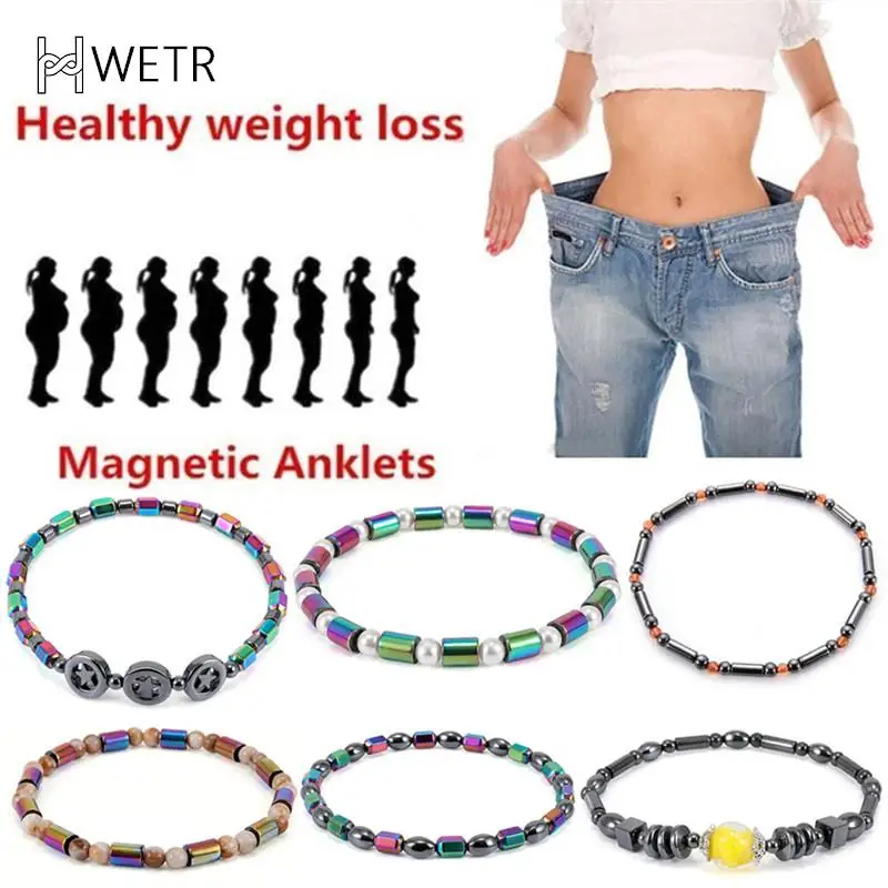 Anklet Bracelet Slimming Products Round Black Stone Therapy Anklet Bracelet Health Care