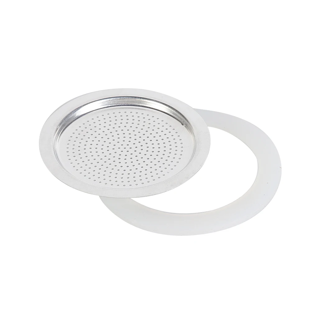 Coffee Drip Holder Coffee Maker Filter&Seal Ring Silicone Seal Ring&Stainless Steel Filter For Moka Pot Espresso Makers Coffee Machine Accessories