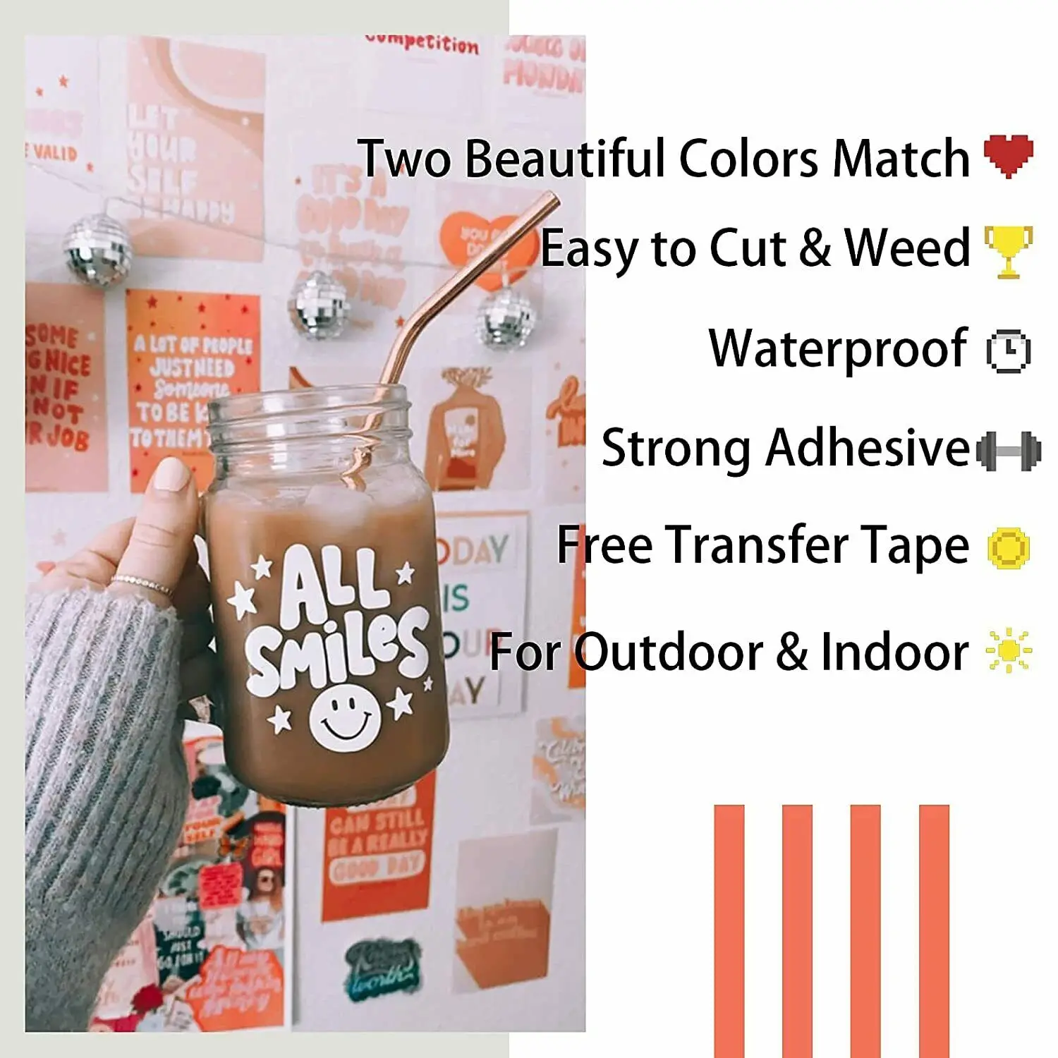 HTVRONT permanent adhesive vinyl roll 12x5ft