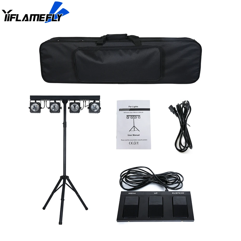 RGB 4 PCS Combined Effect Par Lights Stage Professional Effect Lighting Sound Control 3 in 1 Beam Lamp for Show Theater Wedding