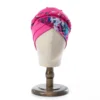 Boho Women Print Muslim Turban Scarf Braid Hijabs Cross Forehead Floral Headwear  Arab Wrap Head Scarf Hair Accessories Hat 4