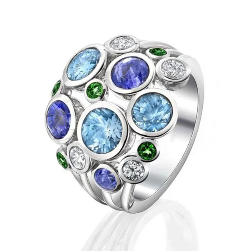 Magnetic Therapy Ring Colorful Torina Crystal Quartz Ionix Ring Ionix Therapy Quartz Crystal for Weight Loss Lymph Drainage crystal rings,stone rings,fashion rings,fashion ring,finger rings