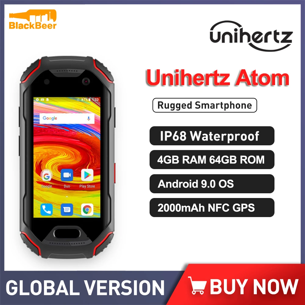 Unihertz Atom 4G Rugged Smartphone Android 9 Octa Core Cellphones 4GB RAM 64GB ROM 2.45 inch unlocked Mobile Phone 2000mAh NFC cheapest smartphone i13 pro max 5 5 inch hd full screen smartphone 12gb ram 512gb rom unlocked dual sim smart phone android