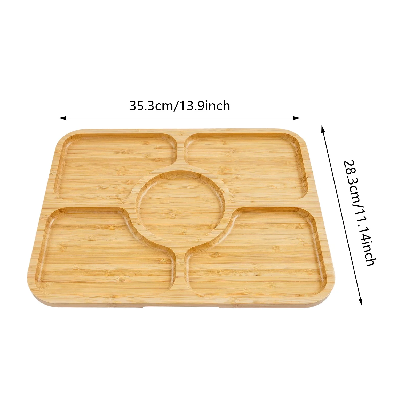 2-teiliges tragbares Charcuterie-Board mit Fächern, Charcuterie-Board mit Deckel, multifunktionales Käsebrett mit 5 Fächern – Detail 3