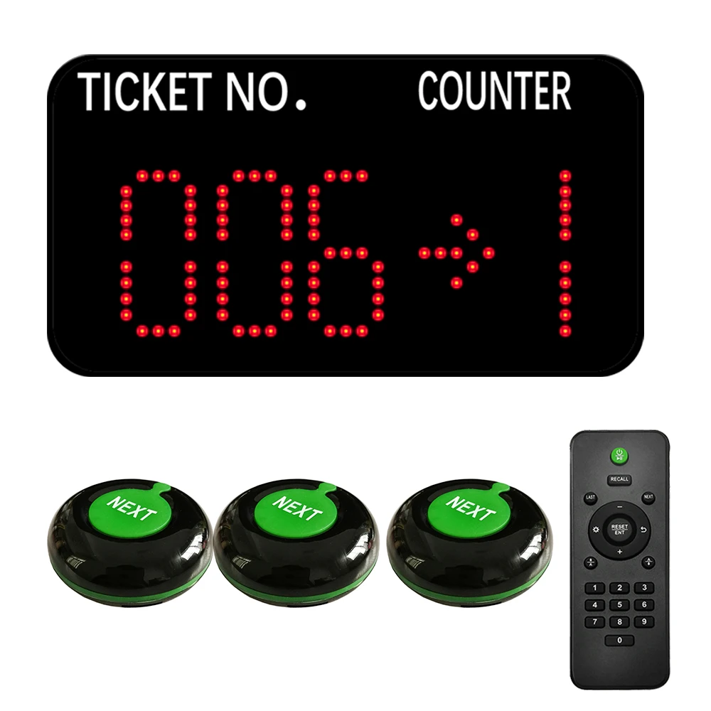 Wireless Number Calling System Turno O Matic Pager Queue Display Show Tickets Number and Counter for Bank Hospital Pharmacy Bar