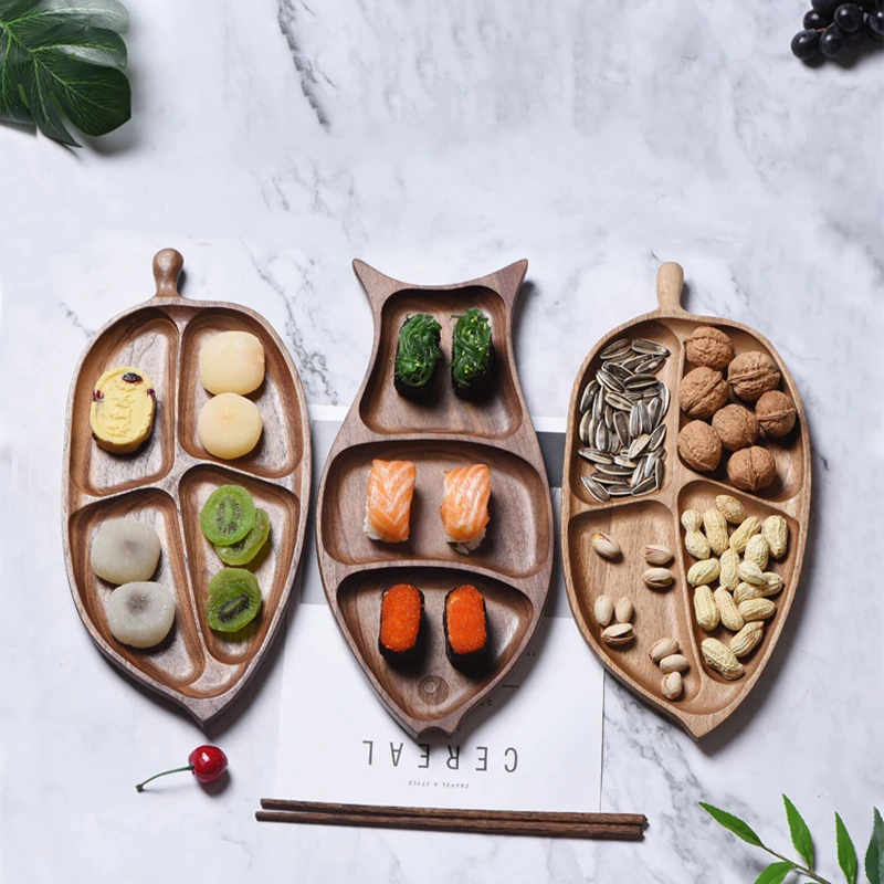 Whole Acacia Wood Decorate The Tea Tray Dinner Fruit Dishes Dried Fruit Saucer Sundries Plate Afternoon Tea Tableware Set