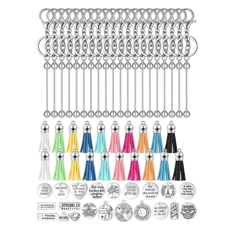 

60PCS Inspirational Keychain Assortment Motivational Key Rings Accessories Set