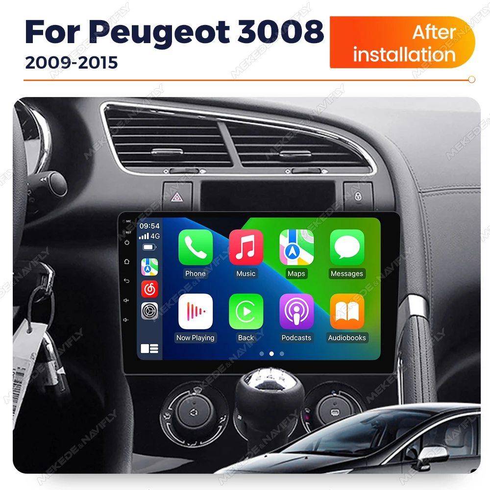 For Peugeot 3008 5008 AT MT 2009 2012 -2016 Android 14 Autoradio Multimedia Video Player GPS RADIO Wireless CarPlay Android Auto