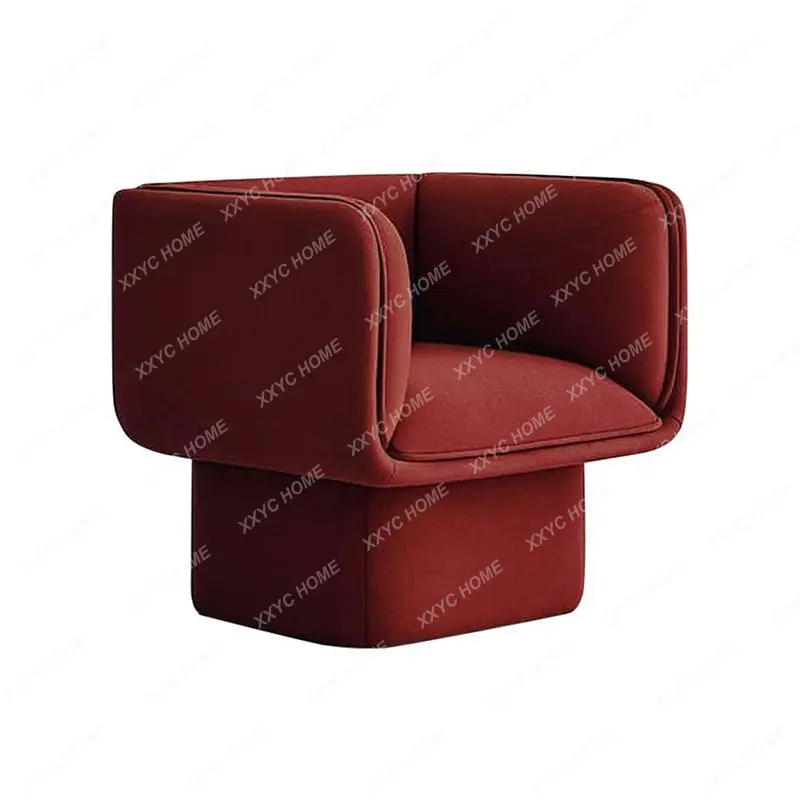

Nordic Designer Special-Shaped Small Apartment Flannel Single-Seat Sofa Chair Simple Modern Leisure Chair Coffee Table
