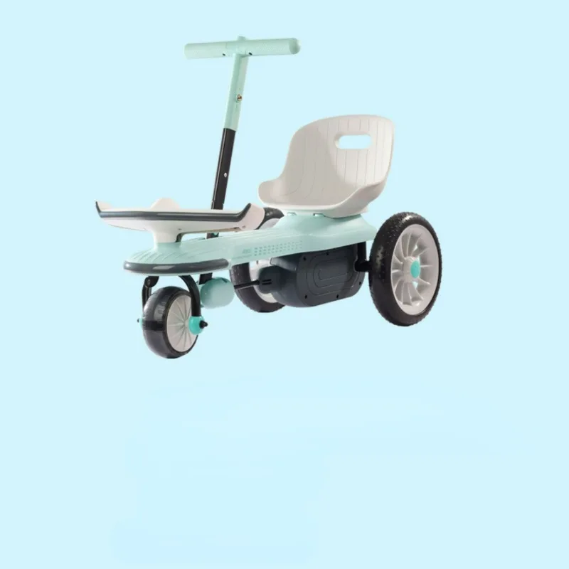 Children's Fitness Rowing Car,Hand-pulled Three-wheeled Bicycles,Can Sit on The Rocking Luminous Bicycle Toy Children's Tricycle