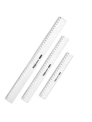 Transparent Shatterproof Ruler Set - 3 Sizes for Precision Drawing and Measuring (3Pcs)