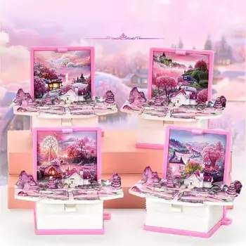 Dinosaur World Scene 3D Books Keychain Toys Fashion Party Favors Mini Pop Up Keychain Cute Gift Dinosaurs Figures Book