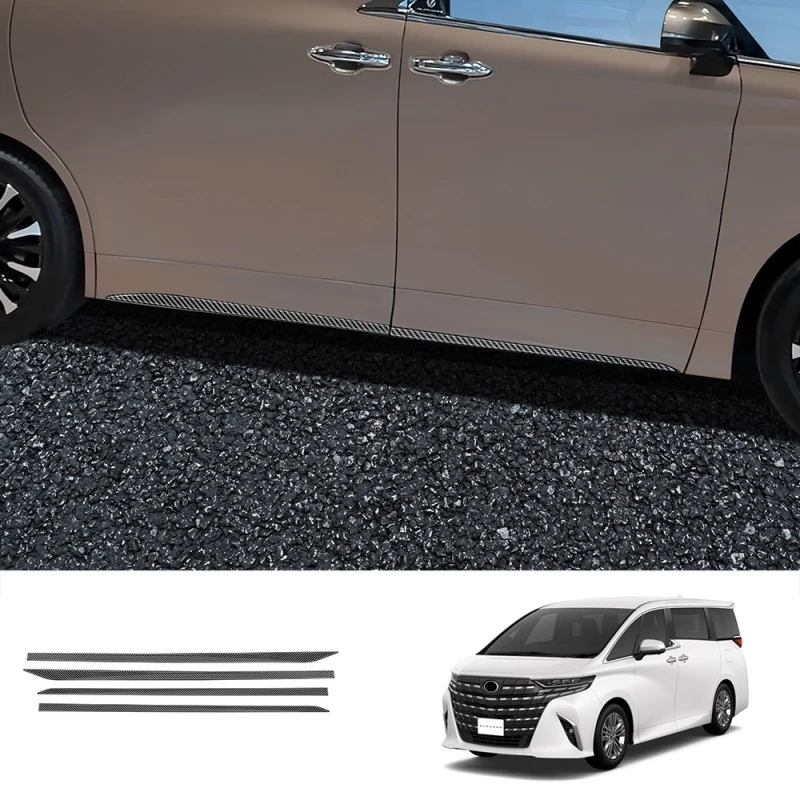 

Для Toyota Alphard Vellfire 40 серия 2023 2024 ABS черная Боковая дверь Молдинг линия крышка отделка протектор наружное украшение