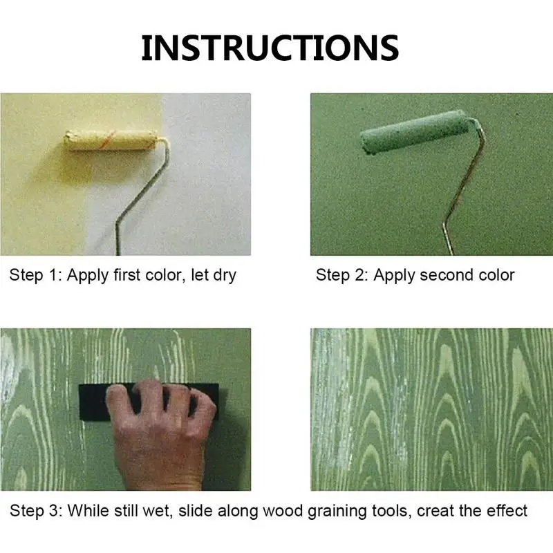 

Wood Grain Tool Wood Grain Maker Tool With Handle Wood Graining DIY Tool Wood Grain Painting Tool Wall Art Painting Decoration