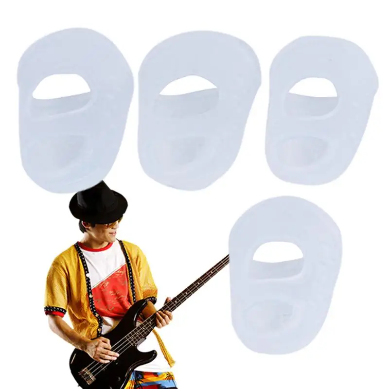 

Guitar Fingertip Protector Breathable Silicone Finger Protector 4PCS Finger Sleeve Kalimba Thumb Picks Small Guitar Nails For