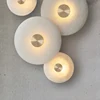 Natural Stone LED Wall Lamp Gold Copper Round Marble Sconce Home Deco For Aisle Foyer TV Background Bedside Shop Office Lighting 3